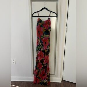 Urban Outfitters Rosalia Chiffon Floral Maxi Dress